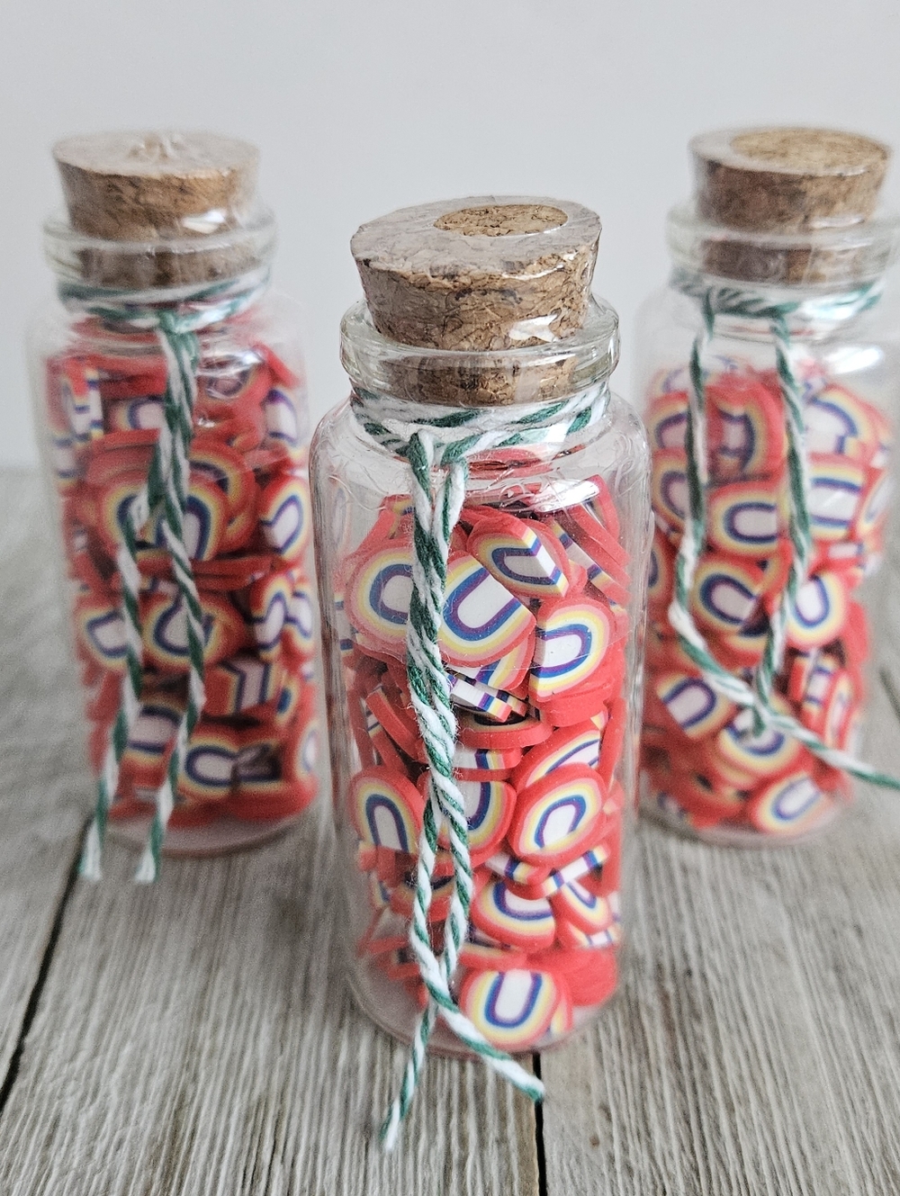 3-Pack Jar of Miniature Rainbows Multi-Purpose Plastic Crafting Pieces Multi-Col